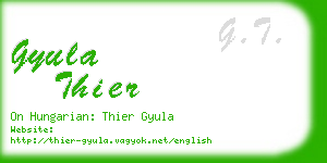gyula thier business card
